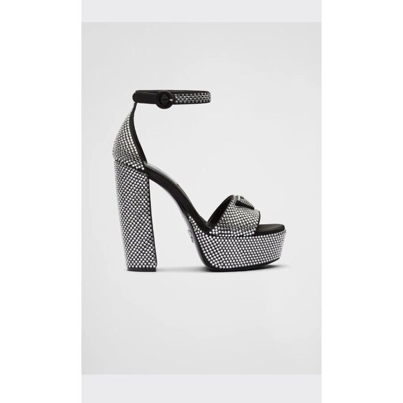 Prada Satin platform sandals with crystals Size 38.5 New 100% Authentic - Picture 5 of 5